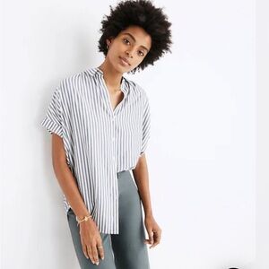 Madewell Central Shirt Blue White Women’s XS